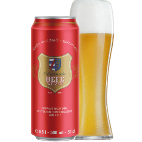 Bia Đức Obermain Hefeweizen 5,4% - Lon 500ml - Thùng 24