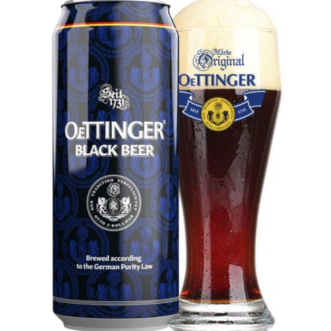 Bia Đức Oettinger Black Beer 4,9% - Lon 500ml - Thùng 24