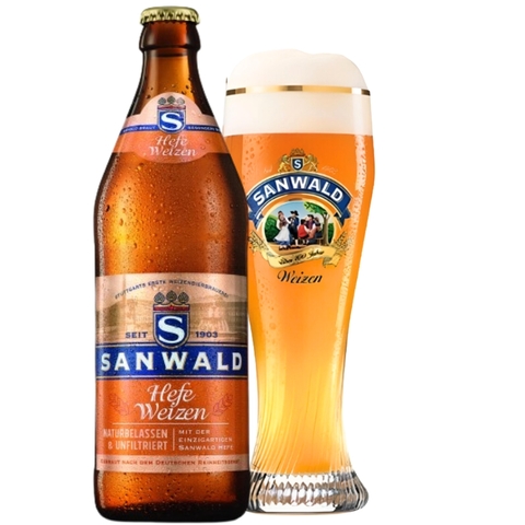 Bia Đức Sanwald Hefeweizen 4,9% - Chai 500ml - Thùng 20