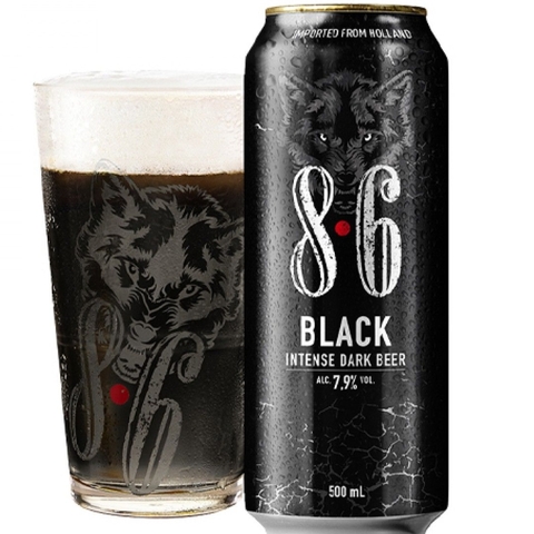 Bia Hà Lan 8.6 Black 7,9% –  Lon 500ml - Thùng 24