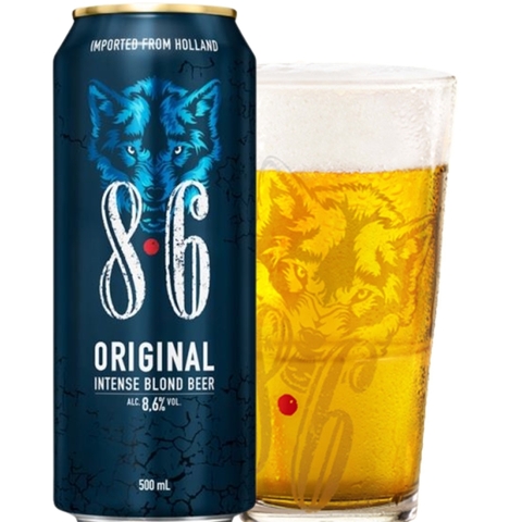 Bia Hà Lan 8.6 Original 8,6% - Lon 500ml - Thùng 24