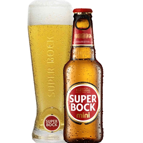 Bia Bồ Đào Nha Super Bock Lager Mini 5,2% - Chai 250ml - Thùng 24