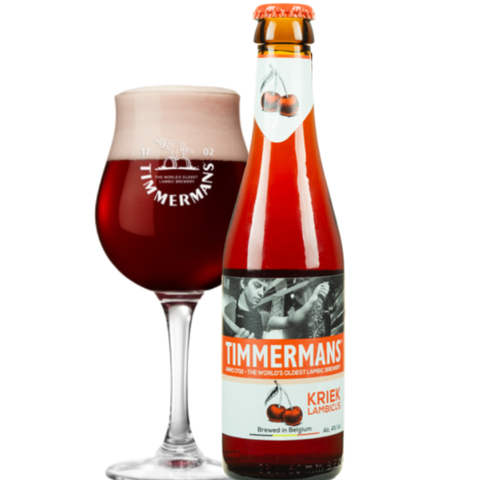 Bia trái cây Bỉ Timmermans Kriek 4,0% - Chai 330ml - Thùng 24