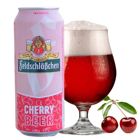 Bia trái cây Đức FeldschloBchen Cherry 6,0% - Lon 500ml - Thùng 24