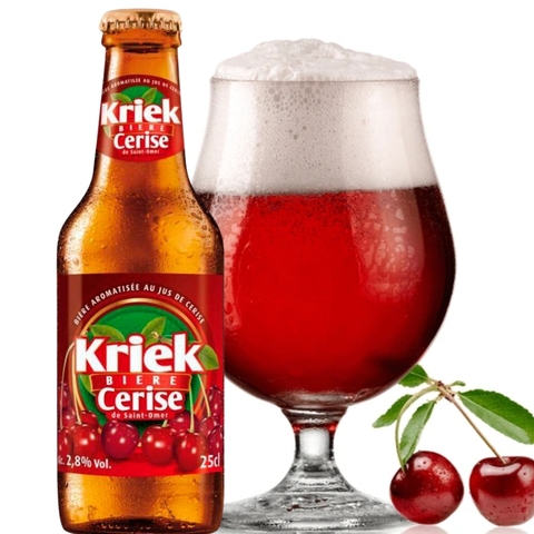 Bia trái cây Pháp Saint Omer Kriek Cerise 2,8% - Chai 250ml - Thùng 24