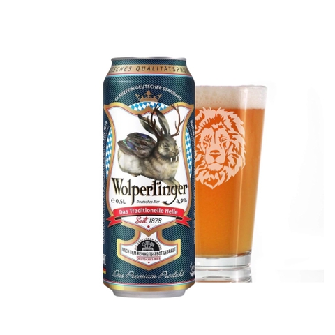 Bia Đức Wolpertinger Hell 4,9% - Lon 500ml - Thùng 24