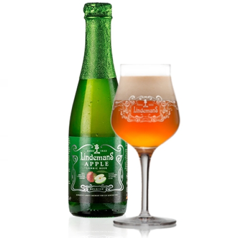 Bia trái cây Bỉ Lindemans Apple (Táo) 3,5% - Chai 330ml - Thùng 24