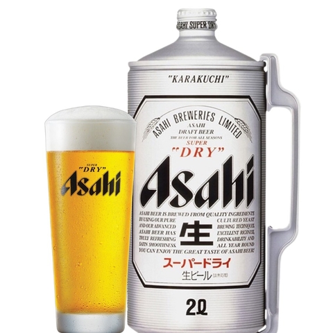 Bia Nhật Asahi Dry 5% - Bình 2 lít - Thùng 6