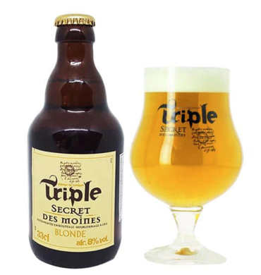 Bia Pháp Triple Secret Des Moines 8,0% - Chai 330ml - Thùng 24