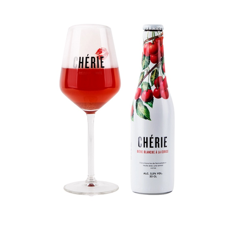 Bia trái cây Bỉ Cherie Cerise (anh đào) 3,5% - Chai 330ml - Thùng 24