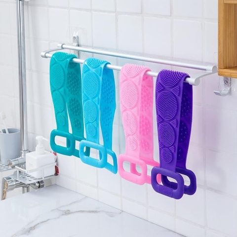 dây tắm cọ chà lưng 2 mặt bằng silicon đa năng