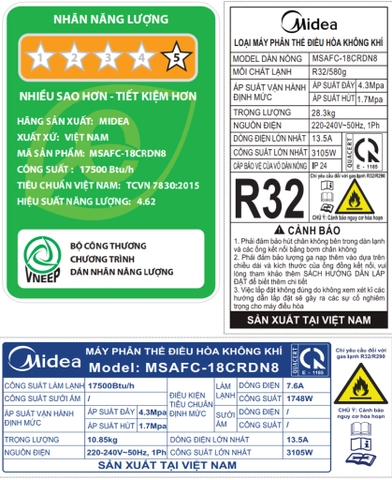Máy lạnh Midea Inverter 2 HP MSAFC-18CRDN8