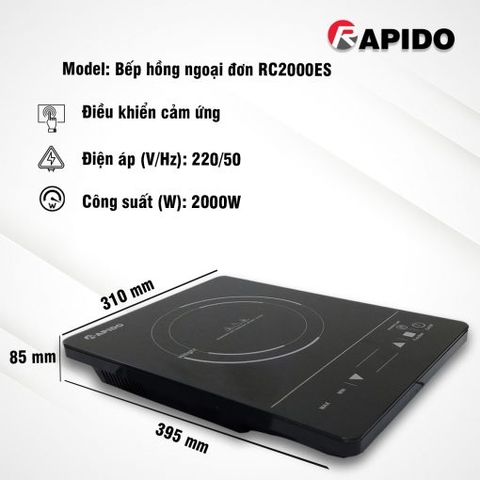 Bếp hồng ngoại RAPIDO RC2000ES