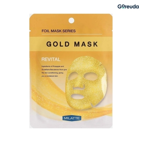 Mặt nạ giấy nano tinh chất vàng Milatte Foil Mask Series Gold Mask Revital
