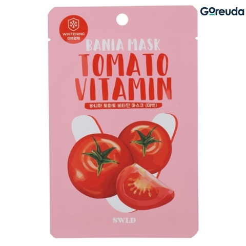Mặt nạ dưỡng trắng từ cà chua SWLD Bania Mask Tomato Vitamin - Hộp 10 miếng