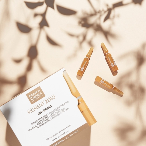 Ampoule dưỡng sáng đều màu da, giảm đốm sắc tố Martiderm Pigment Zero DSP Bright - 30 ống x 2ml