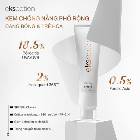 Kem chống nắng phổ rộng, ngừa lão hoá Ekseption All Day Shield - 50ml