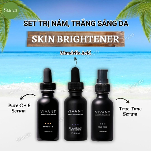 Set trị nám, trắng sáng da Vivant Skincare