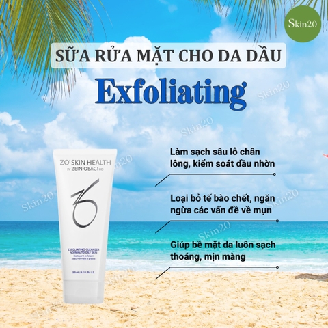Sữa rửa mặt tẩy tế bào chết cho da dầu ZO Skin Health Exfoliating Cleanser - 200ml