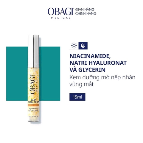 Kem dưỡng giảm nhăn và sáng da vùng mắt Hydro Drops Rejuvenating Eye Gel Cream - 15ml