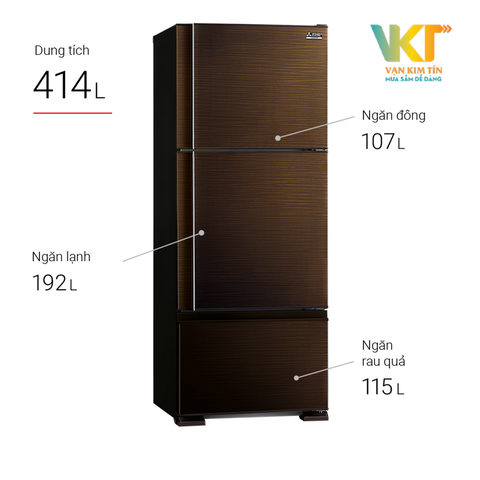 Tủ lạnh 3 cửa Mitsubishi MR-V50ER-BRW