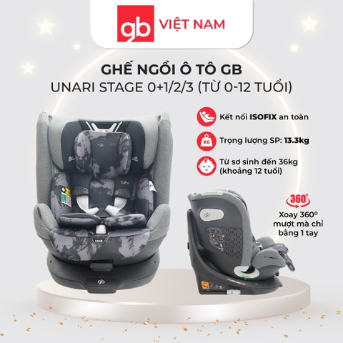 Ghế ngồi ô tô GB Unari Stage 0+1/2/3 cho bé từ 0-12 tuổi