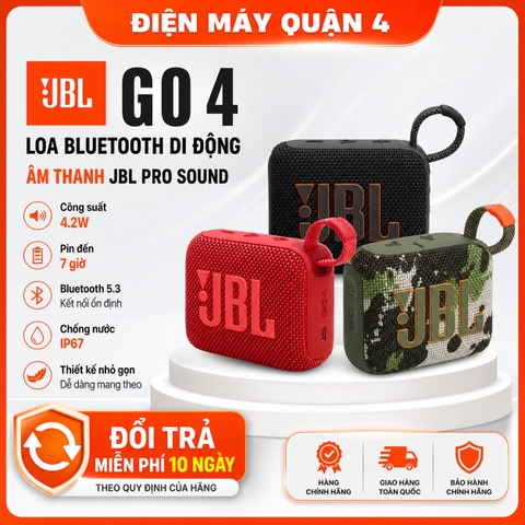 Loa Di Động Bluetooth JBL Công Suất 4.2W Kháng Nước IP67 Bluetooth 5.3 Go 4