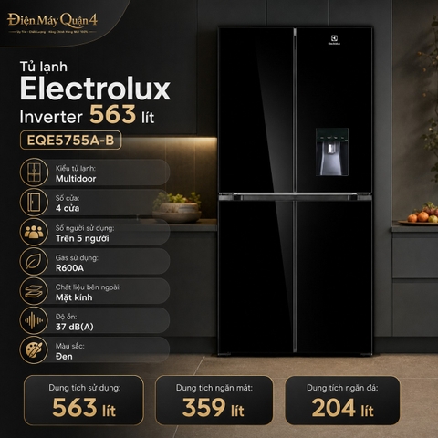 Tủ lạnh Electrolux Inverter 563 lít EQE5755A-B