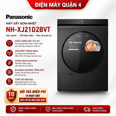 Máy sấy bơm nhiệt Panasonic 10.5 kg NH-XJ21D2BVT