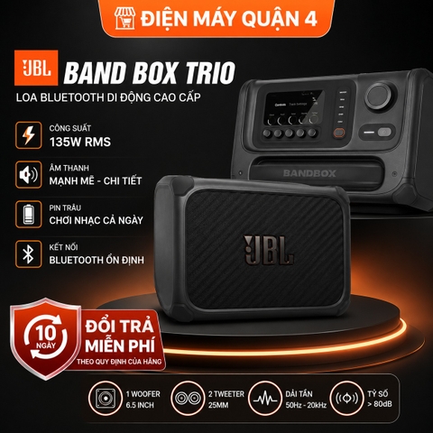 Loa JBL BandBox Trio Bluetooth 5.4 Công Suất 135W Tách Nhạc Stem AI Thời Gian Thực