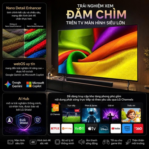 Smart Tivi LG Nano 4K UHD AI 98 inch 98NU855BPSB