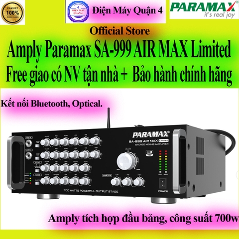 Amply Paramax SA-999 AIR MAX Limited Tích Hợp Bluetooth giá rẻ, giao ngay