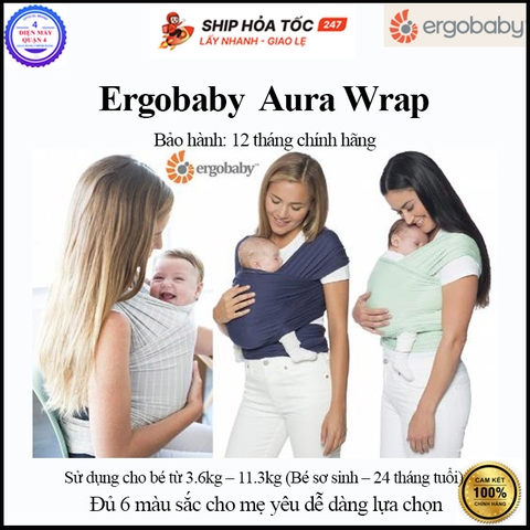 Địu cho bé Ergobaby Aura Wrap - Hàng chính hãng