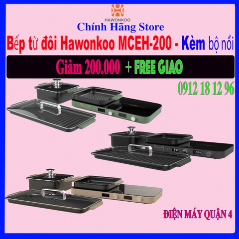 Bếp từ đôi kèm bộ nồi Hawonkoo MCEH-200-II