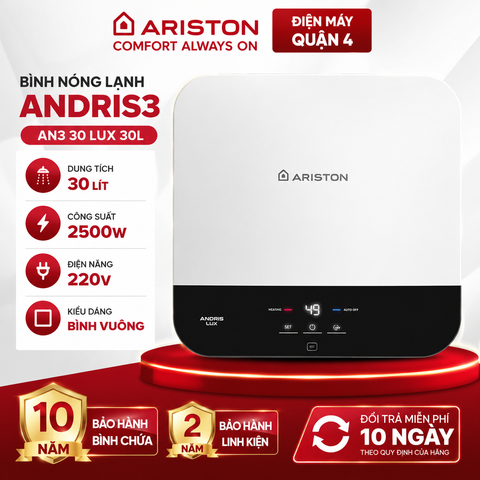 Bình nóng lạnh ARISTON ANDRIS3 AN3 30 LUX 30L