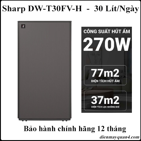 Máy hút ẩm kết hợp lọc không khí Sharp DW-T30FV-H 30 Lít