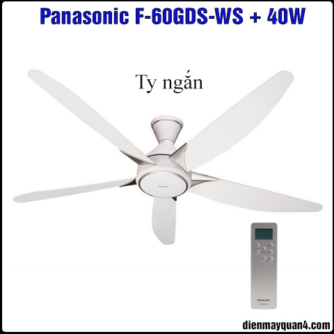 Quạt trần Panasonic 5 cánh F-60GDS-WS ty ngắn