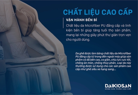 GHẾ MASSAGE DAIKIOSAN DKGM-30002 CÔNG NGHỆ 4D DA CAO CẤP