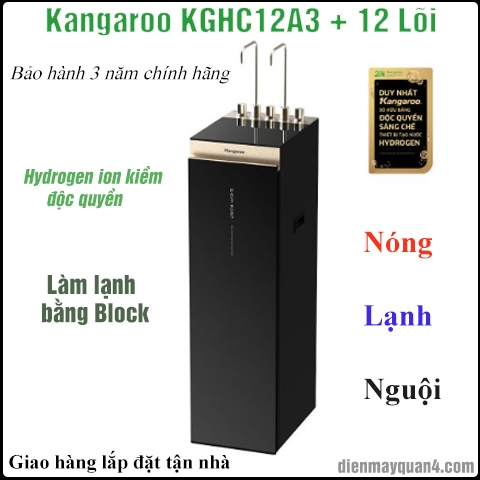 Máy lọc nước RO Hydrogen ion kiềm Kangaroo Sumire KGHC12A3 nóng nguội lạnh 12 lõi