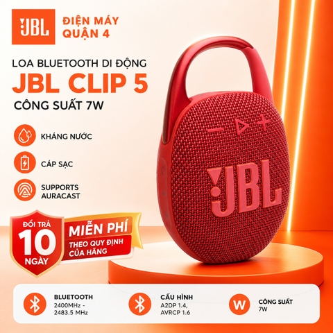 Loa Bluetooth JBL Pro Sound Kháng Nước IP67 Bluetooth 5.3 Clip 5