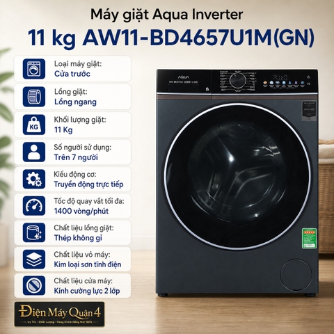 Máy giặt Aqua Inverter 11 kg AW11-BD4657U1M(GN)