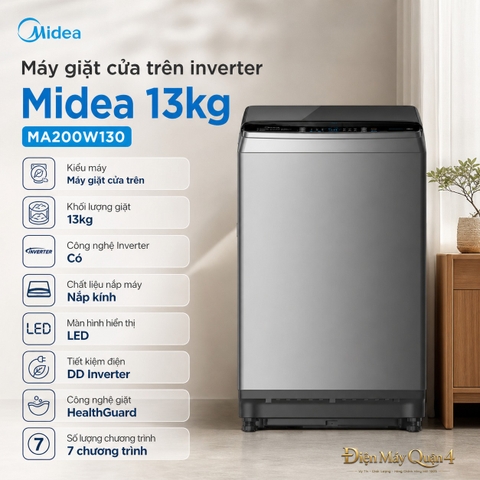 Máy giặt cửa trên inverter Midea 13kg MA200W130