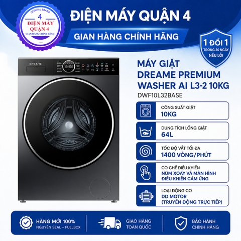 Máy Giặt Dreame Premium Washer AI L3-2 10kg DWF10L32BASE