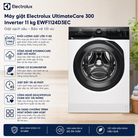 Máy giặt Electrolux UltimateCare 300 Inverter 11 kg EWF1124D3EC