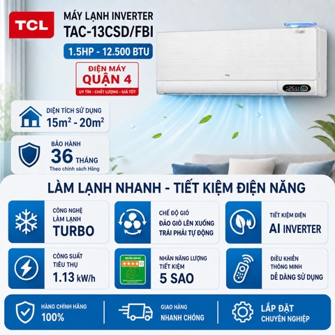 Máy lạnh TCL Inverter 1.5 HP TAC-13CSD/FBI