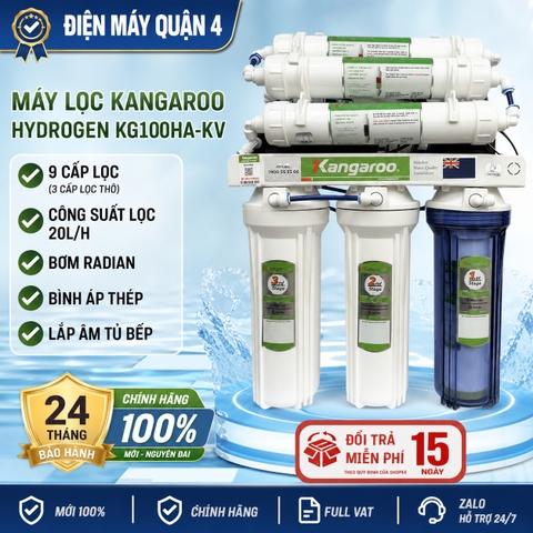 Máy lọc kangaroo Hydrogen KG100HA-KV lắp âm tủ bếp