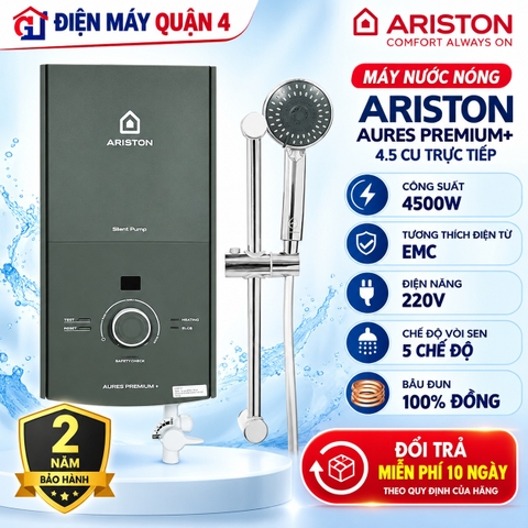 Máy Nước Nóng Ariston Aures Premium+ 4.5 Cu Trực Tiếp Bầu Đun Đồng