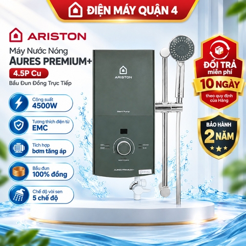 Máy Nước Nóng Ariston Aures Premium+ 4.5P Cu Bầu Đun Đồng Trực Tiếp