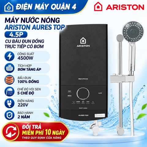 Máy Nước Nóng Ariston Aures Top 4.5P Cu Bầu Đun Đồng Trực Tiếp