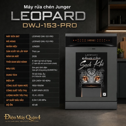 Máy rửa chén Junger LEOPARD DWJ-153-PRO